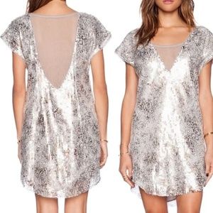 Free People. Midnight Dreamer Mini Dress with Sequins.  Size Medium.